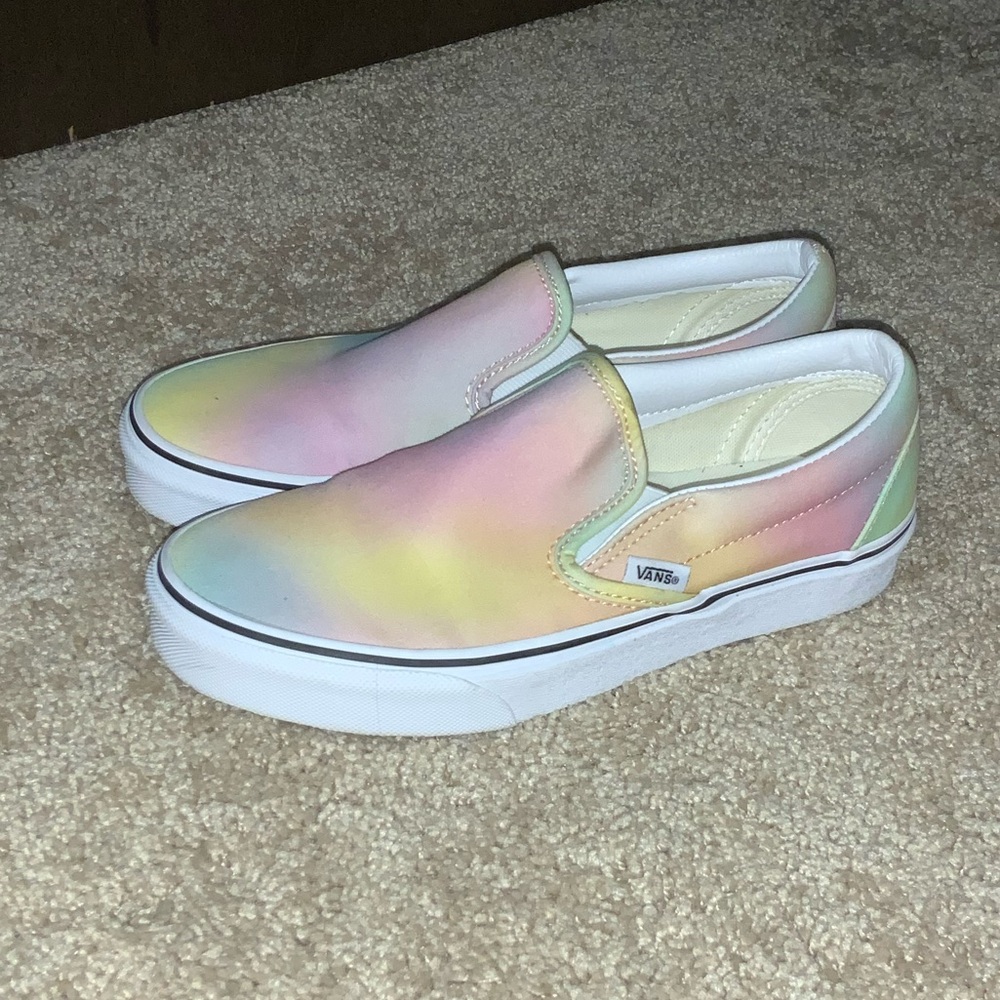 Tie dye slip on vans
